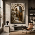 Ancient Stone Archway Architecture Wall Art Canvas Print - Image 2