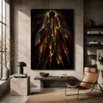 Solar Eclipse Abstract Wall Art Canvas Print - Image 2