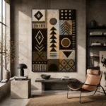 Geometric Heritage Pattern Ethnic Wall Art Canvas Print - Image 2