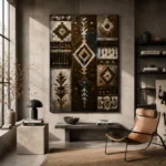 Indigo Heritage Pattern Ethnic Wall Art Canvas Print - Image 2