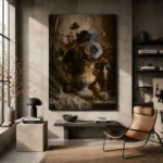 Candlelit Roses Gothic Wall Art Canvas Print - Image 2