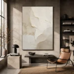 Ivory Plaster Wabi Sabi Wall Art Canvas Print - Image 2