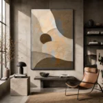 Terracotta Balance Minimalist Wall Art Canvas Print styled in a refined interior