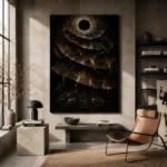 Eclipse Temple Abstract Wall Art Canvas Print - Image 2