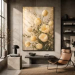 Ivory Tulip Bouquet Flower Wall Art Canvas Print - Image 2