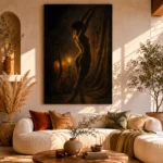 Candlelit Cello Figure Classical Nude Wall Art Canvas Print - Image 11