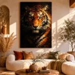 Golden Tiger Animal Wall Art Canvas Print - Image 11