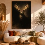Golden Stag Animal Wall Art Canvas Print - Image 11
