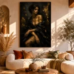 Gilded Noir Figure Black & Gold Wall Art Canvas Print - Image 11