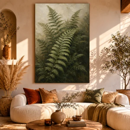Fern Leaves Botanical Wall Art Canvas Print