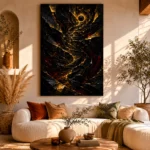 Golden Vortex Abstract Wall Art Canvas Print - Image 11