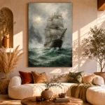Stormbound Tall Ship Sea Wall Art Canvas Print - Image 11