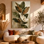 Magnolia Flower Botanical Wall Art Canvas Print - Image 11