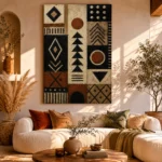 Geometric Heritage Pattern Ethnic Wall Art Canvas Print - Image 11