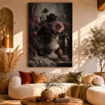 Candlelit Roses Gothic Wall Art Canvas Print - Image 11