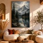Alpine Lake Landscape Wall Art Canvas Print - Image 11