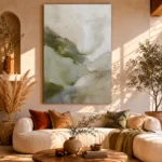 Sage Moss Wabi Sabi Wall Art Canvas Print - Image 11