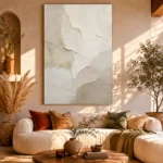 Ivory Plaster Wabi Sabi Wall Art Canvas Print - Image 11