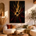 Golden Eclipse Abstract Wall Art Canvas Print - Image 11