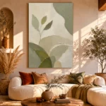 Sage Leaf Minimalist Wall Art Canvas Print - Image 11
