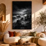 Skull Coast Monochrome Wall Art Canvas Print - Image 11