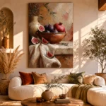 Fig Pomegranate Still Life Kitchen Wall Art Canvas Print - Image 11