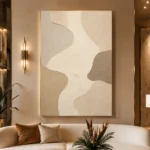Ivory Flow Minimalist Wall Art Canvas Print - Image 3