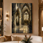 Gothic Cathedral Interior Gothic Wall Art Canvas Print - Image 12