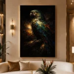 Emerald Parrot Animal Wall Art Canvas Print - Image 2