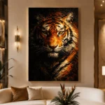 Golden Tiger Animal Wall Art Canvas Print - Image 4