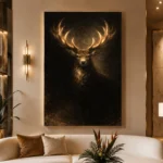 Golden Stag Animal Wall Art Canvas Print - Image 4