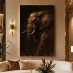 Bronze Elephant Animal Wall Art Canvas Print - Image 3