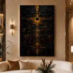 Celestial Axis Abstract Wall Art Canvas Print - Image 3