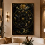 Zodiac Wheel Astrology Wall Art Canvas Print - Image 3