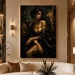 Gilded Noir Figure Black & Gold Wall Art Canvas Print - Image 3