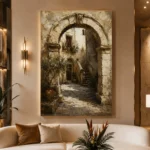 Ancient Stone Archway Architecture Wall Art Canvas Print - Image 3