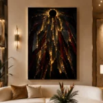 Solar Eclipse Abstract Wall Art Canvas Print - Image 3