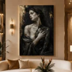 Kintsugi Muse Black & Gold Wall Art Canvas Print - Image 3
