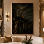 Istanbul Bosphorus Mosque Cinematic Cityscapes Canvas Print - Image 3