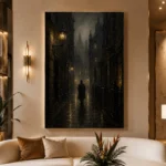 Foggy Victorian Alley Cinematic Cityscapes Canvas Print - Image 3