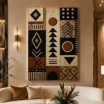 Geometric Heritage Pattern Ethnic Wall Art Canvas Print - Image 3