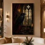 Midnight Raven Gothic Wall Art Canvas Print - Image 3