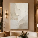 Ivory Plaster Wabi Sabi Wall Art Canvas Print - Image 3