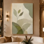 Sage Leaf Minimalist Wall Art Canvas Print - Image 3