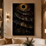 Eclipse Temple Abstract Wall Art Canvas Print - Image 3