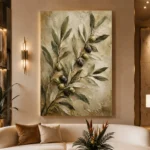 Olive Branch Botanical Wall Art Canvas Print - Image 4