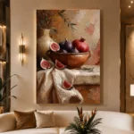 Fig Pomegranate Still Life Kitchen Wall Art Canvas Print - Image 3