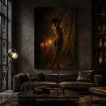 Candlelit Cello Figure Classical Nude Wall Art Canvas Print - Image 4