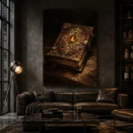 Ornate Antique Book Dark Academia Wall Art Canvas Print - Image 4