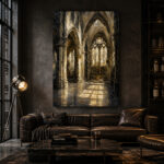 Gothic Cathedral Interior Gothic Wall Art Canvas Print - Image 13